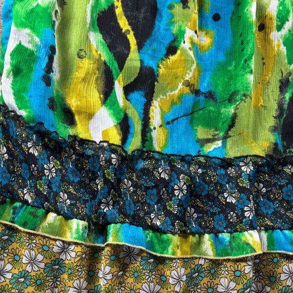 Notations Peasant Tiered Midi Skirt Boho Floral Earthy Romantic Size XL G348 - Picture 2 of 7